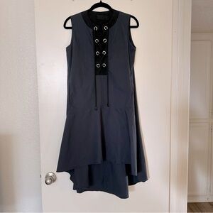 Royal Digs Navy Lace Up High Low Dress Sleeveless